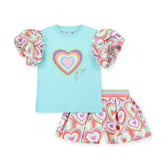 ADEE Emma Heart Print Short Set